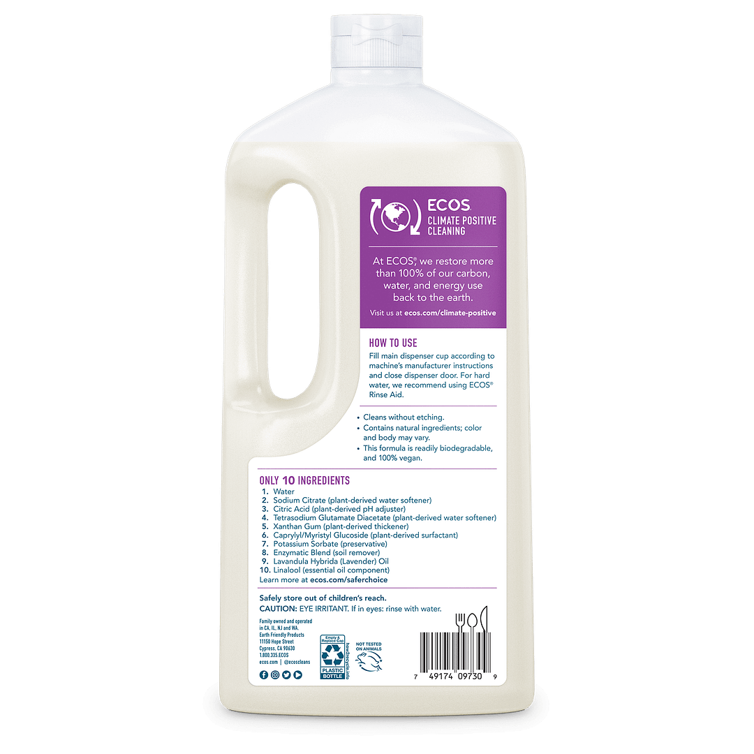 ECOS Dishwasher Gel Lavender Back