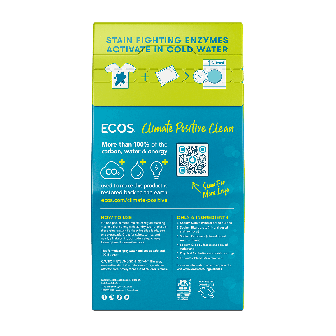 ECOS Laundry Packs Back